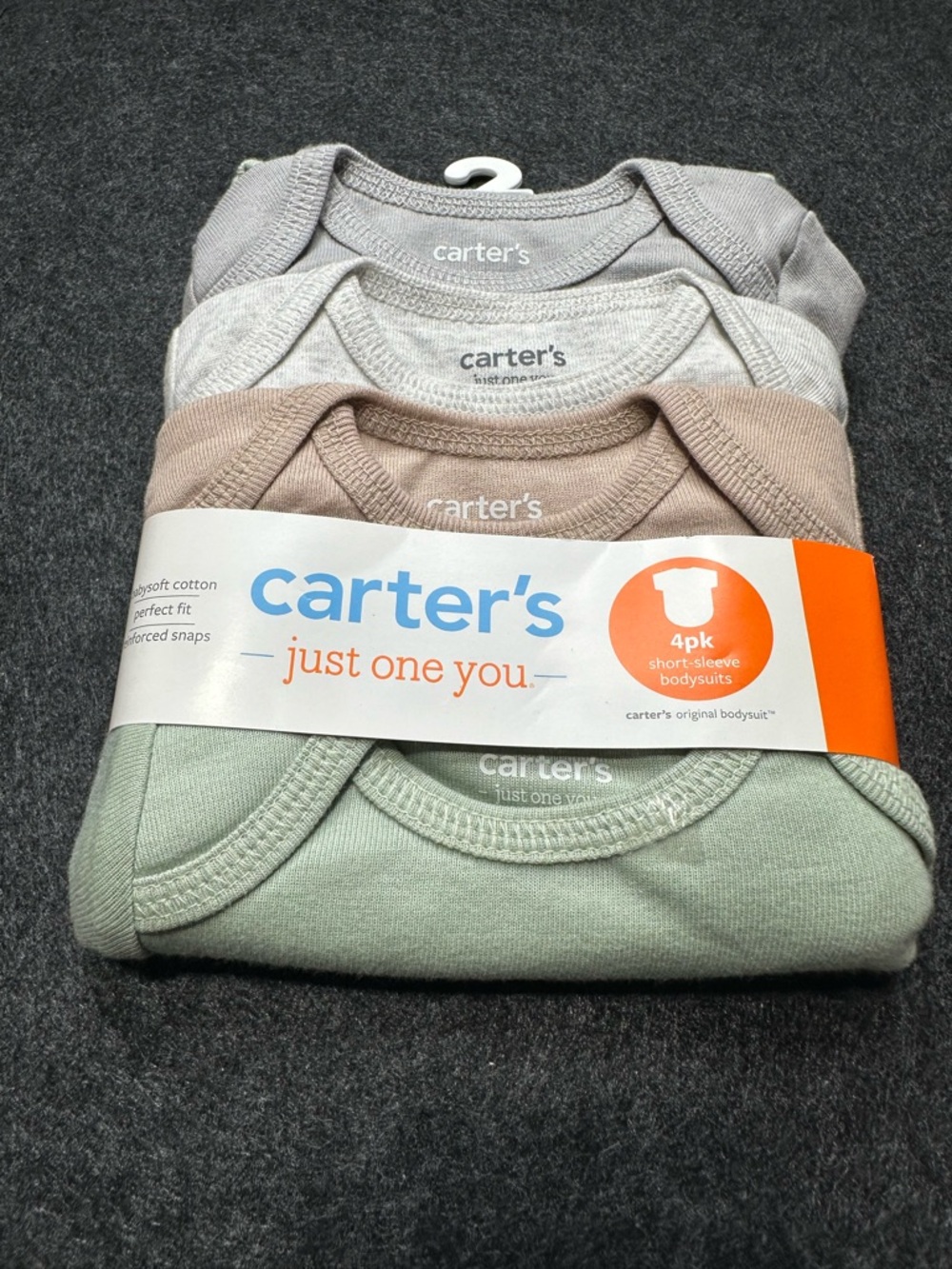 Carter’s 3 Month Short-Sleeve Bodysuits 4pk.